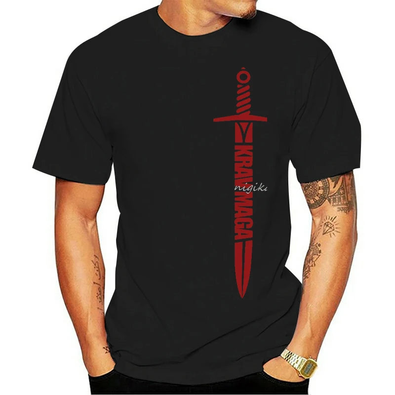 Mens Fashion Man Krav Maga T-shirt Trainer Workout Fighting Casual Tee Shirts