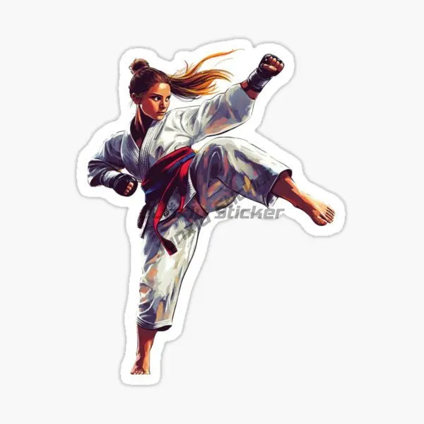 Taekwondo Combat Kicking Creative PVC Car Stickers Accessories Window Wall Decal Customizable Size 10 cm,13cm,16cm ,20 cm sizes