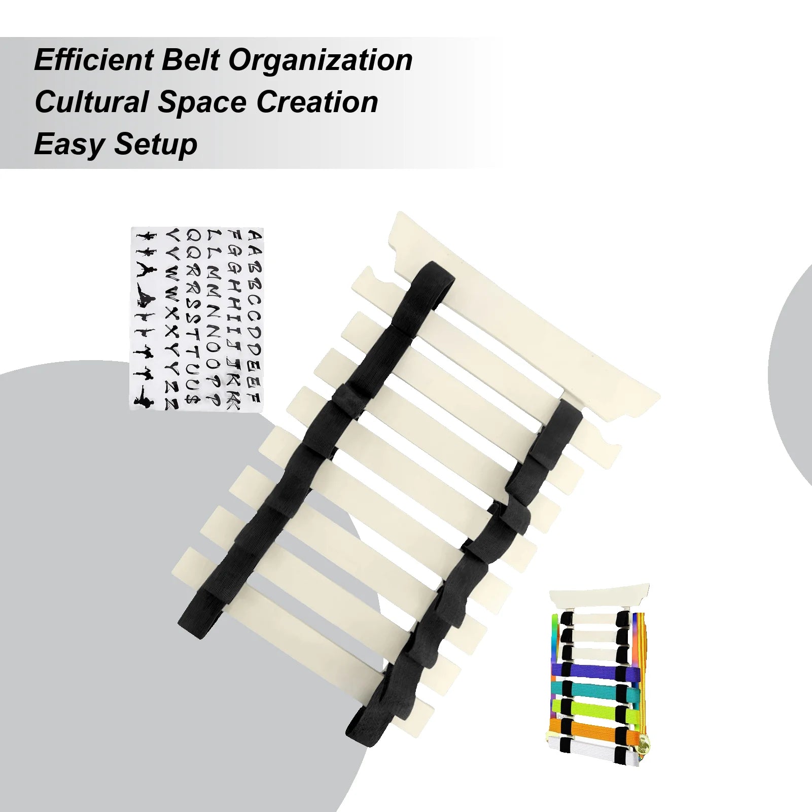 Taekwondo Belt Display Holder With Hanger And Stickers