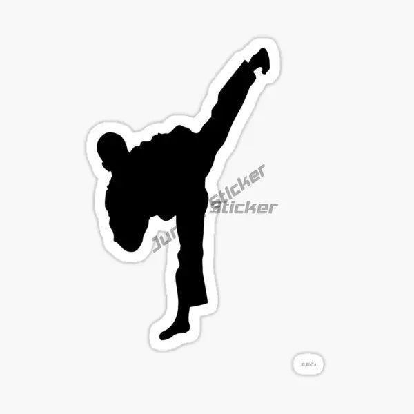 Taekwondo Combat Kicking Creative PVC Car Stickers Accessories Window Wall Decal Customizable Size 10 cm,13cm,16cm ,20 cm sizes