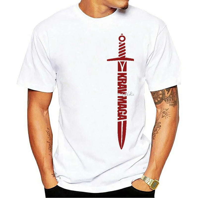 Mens Fashion Man Krav Maga T-shirt Trainer Workout Fighting Casual Tee Shirts