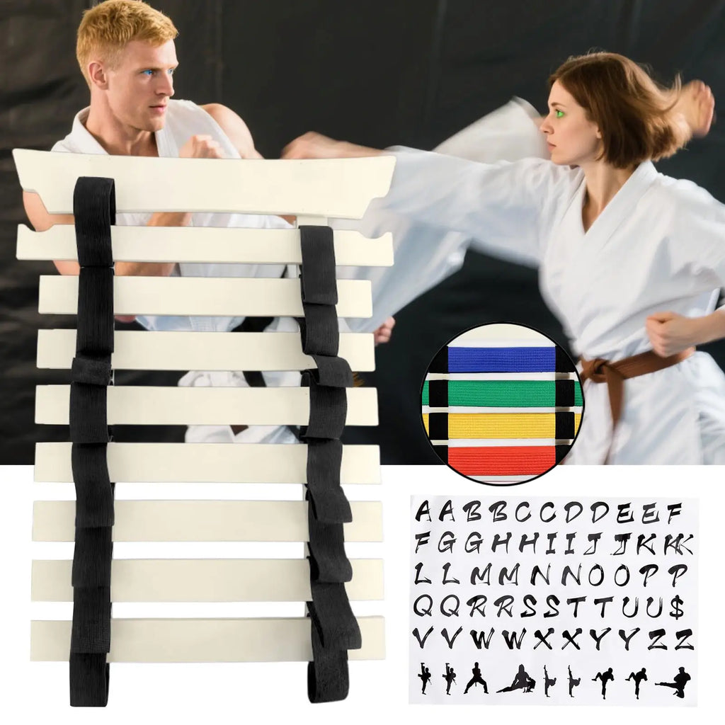 Taekwondo Belt Display Holder With Hanger And Stickers