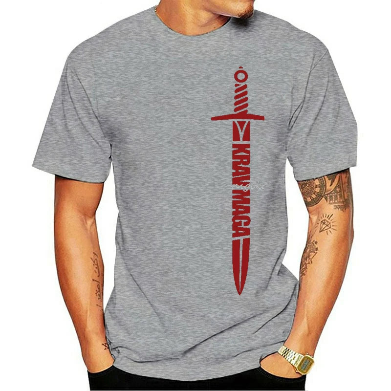 Mens Fashion Man Krav Maga T-shirt Trainer Workout Fighting Casual Tee Shirts