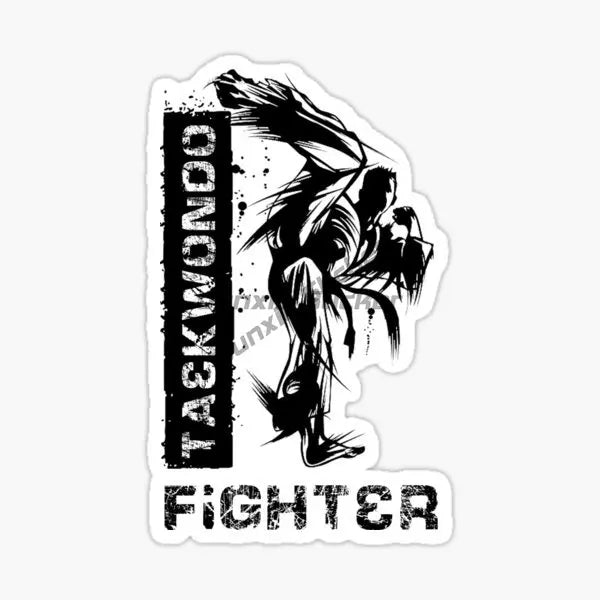 Taekwondo Combat Kicking Creative PVC Car Stickers Accessories Window Wall Decal Customizable Size 10 cm,13cm,16cm ,20 cm sizes
