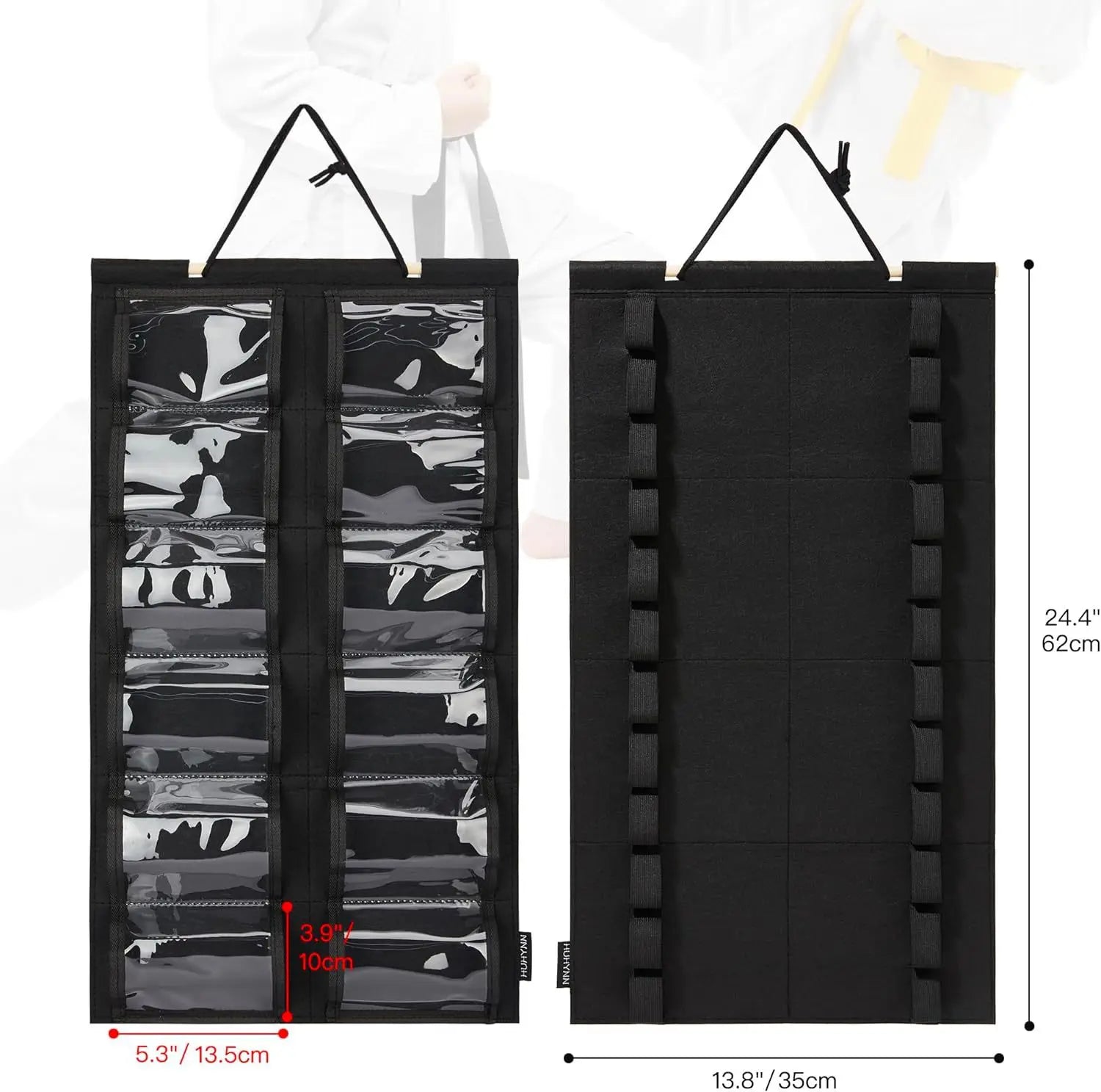 Taekwondo Belt Display Hanging Belt Medal Storage Wall Hanging Bag ( Double Sided)